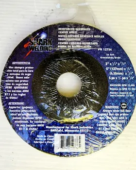 12736 Shark Welding 5 Inch 1/4 7/8 Type 27 Aluminum Oxide - 24 Grit