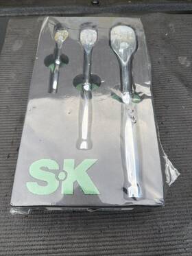 Sk Hand Tool 80240 S-k Pro Tools Usa 3pc Ratchet Set In Foam Tray Full Polish 1/4 Inch 3/8 1/2