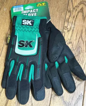 Ska100012 Sk New Tools Mechanic Impact Work Mechanix Wear Gloves Green Medium M Padded