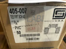 405-007 Spears 50 Pc Box New 3/4 Pvc 90 Ell Threaded All Ends Sch40