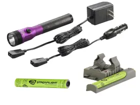 75978 Streamlight Stinger Led C4 Ac/dc Piggyback Purple Flashlight 2 Battery And Charger
