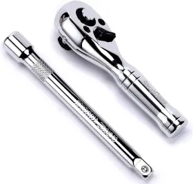 Strugdeas 190065886722 3/8-inch Drive Ratchet Wrench 72-tooth Stubby 3/8 Chrome