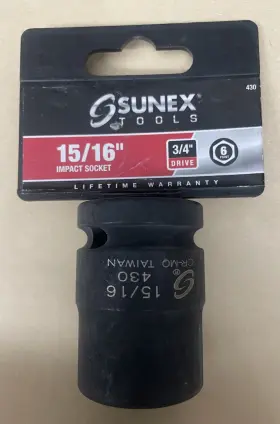 Suu-430 Sunex 613364000373 0428 3/4-inch Drive 15/16-inch Impact Socket. New Free Shipping