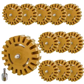 Tcp Global 840234534786 12pk 4 Inch Rubber Eraser Wheel Tool Drill Adapter Adhesive Decal Graphic Remover