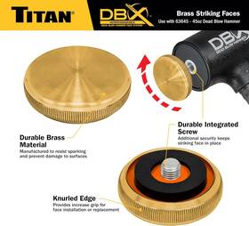 Titan Tools 63643 Brass Faces For 45 Oz Dead Blow Hammer