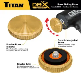 63643 Titan Tools Brass Faces For 45 Oz Dead Blow Hammer
