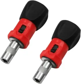 Torsor 717164770280 2 Pack Stubby Ratcheting Screwdriver Short Mini Ratchet Wrench Red And Black