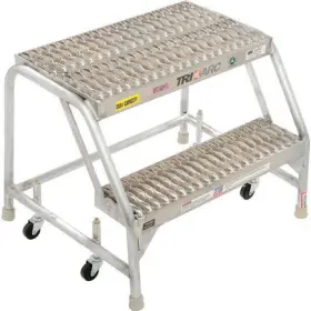 Wlar002245 Tri-arc 2 Step Aluminum Rolling Ladder 24 Inch W Grip Without