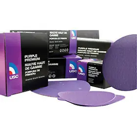 991409 U. S. Chemical & Plastics Sandpaper 6in Da Purple Hook And Loop P150 50 Disc