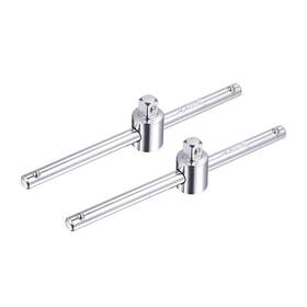 Uxcell A19070400ux1092 1/4-inch Drive Sliding T-handle Socket Wrench 1/4 Inch Silver Tone