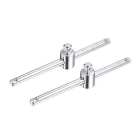 A19070400ux1092 Uxcell 1/4-inch Drive Sliding T-handle Socket Wrench 1/4 Inch Silver Tone