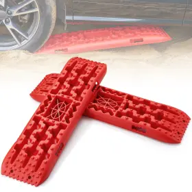 Qctkbzbs2jzzk3no1 Vevor 2pcs Traction Boards With Pp For Mud Snow Sand Storage Bag Long Red