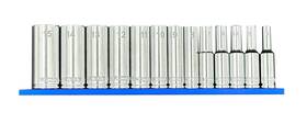 Vim Tools 092308930387 12 Pc. 3/8 Inch Dr. Metric Socket Set With Blue Magrail Sm600