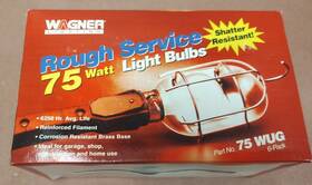 Wagner 75wug 6 Bulbs Total - Rough Service Automotive Lamp Light Bulb 75w