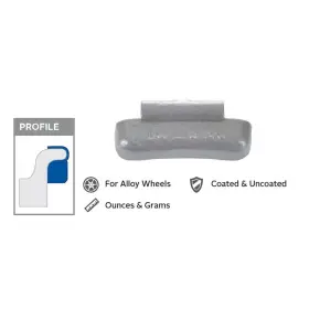 Mc100 Wegmann Automotive 1 Oz Lead Uncoated Clip-on Mc Yellow Series Wheel Weight Box Of 50