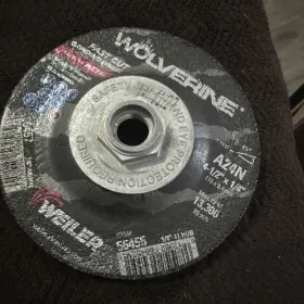 804-56455 Weiler 56455 4-1/2x 1/4 T27 Grinding Wheel A24n 5/8-11