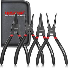 Wiseup 010801 010802 010803 010804 Snap Ring Pliers Set Heavy Duty 4pcs-7 Inch 7 Black