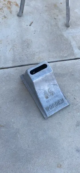 3265951 Worden Vintage 1960s Aluminum Wheel Chock Used Surplus