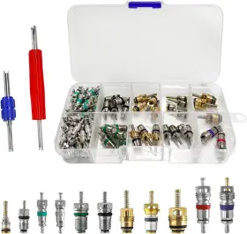 Yourkar-2714ac Yourkar 102 Pcs Air Conditioning Valve Core Kit A/c Refrigerator Tire Stem
