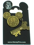 New Disney Pin Set 2 Mickey Icon Lock Steampunk Retro Watch Chain Retired!. Price: $44.95.