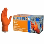 Ammex Gloveworks Industrial Orange Nitrile Gloves With Diamond Texture Grip New. Price: $34.99.