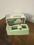 Vintage Scotch Tape Surface Mount Dispenser Mint Green HS-5 New With Box Open. Price: $28.75.