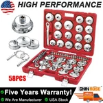 58X 1/2" Dr Oil Filter Socket Cup Type Set & Adjustable Cap Wrench Removal Tool New. Price: $125.87.