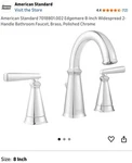 American Standard 7018801.002 - Bathroom Sink 8" Faucet Open. Price: $39.99.