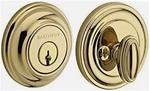 Baldwin SCTRD003 Traditional Round Single Cylinder Keyed Entry Deadbolt Brass New. Price: $92.00.