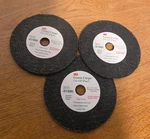 3M 01990 Green Corps 3" X 1/16" 3/8" Cut-off Wheel (set 3) New. Price: $24.00.