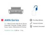 MSRP$15, Perfect Equipment AW050N Awn-series Wheel Weights (25/BOX) New. Price: $10.25.