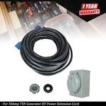 Amp Prong Generator Cord 75FT Power Inlet Box Combo Kit L14-30P L14-30R New. Price: $122.02.