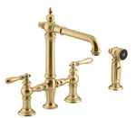 Kohler Artifacts K-76519-4-2MB Widespread Bridge Kitchen Faucet Moderne Brass Open. Price: $948.00.