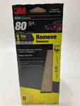 3M 03035 Sandpaper 3-2/3" X 9" L, 80 Grit, Brown, Dry, 6-SHEETS Pack New. Price: $9.95.