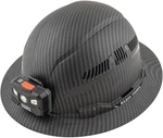 Klein Tools 60347 Vented Hard Hat, Full Brim, Rechargeable Lamp, Karbn Pattern New. Price: $94.95.