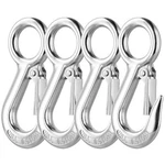 Qwork 304 Stainless Steel Safety Snap Hooks With Fast Eye, Heavy Duty Spring... New. Price: $39.77.