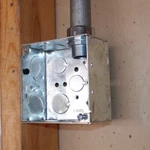 4" Square Box, 2-1/8" Deep Welded, W/conduit Ko's QTY.25 New. Price: $95.00.