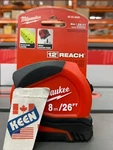 Milwaukee Canada 8 M/26 Ft. Compact Tape Measure With 12 Reach New. Price: $28.94.