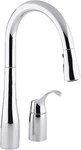 Kohler K-647-CP Simplice Pull-down Kitchen Sink Faucet, Polished Chrome New. Price: $420.28.