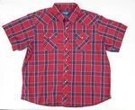 Wrangler Shirt Mens Red Blue Plaid Pearl Snap Short Sleeve Western Cowboy Pre-owned. Price: $23.39.