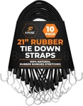 Rubber Bungee Cords With Hooks 10 Pack 21 Inch (32 Max Stretch) Heavy-duty Blac New. Price: $39.99.