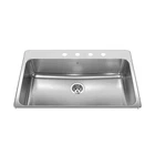 Kindred Steel Queen Stainless 22"X33 3/8" Top Mount Kitchen Sink, Single Open. Price: $124.95.