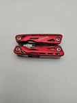 Snap-on Tools Red Multi-tool Folding Pocket Knife W/ Pliers Compact Used. Price: $14.95.