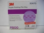 3M 30670 6" Hookit Purple Finishing Film Disc P800 Grit Box Of 50 Each New. Price: $74.99.