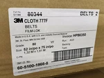 3M Trizact Cloth Sander Belts 52" X 75" Wet/dry 777F Grade 80 Timesaver New. Price: $380.00.