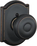 Georgian Aged Bronze Dummy Door Knob With Camelot Trim Schlage Universal New. Price: $13.99.
