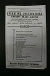 Barrett Brake Doktor Shoe Grinder Operating Manual Archer Tool B105 B110 B115 New. Price: $22.50.