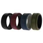 Silicone Wedding 2LAYER Lines Ring Set - Bordo. Price: $18.84.