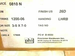 Precision Exit Device 0810N Lhr Rim 3 7 US26D Not Revesible Only New. Price: $699.00.
