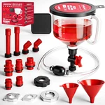 22-PIECE Spill-proof Coolant Filling Funnel Kit With Siphon Hose And Adapters New. Price: $32.06.